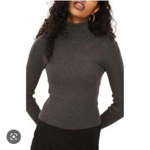 Topshop Grey Turtleneck Longsleeve Top